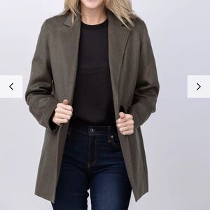 NWT $595 Theory Clairene Jacket in Double-Face Wool-Cashmere Hunter Green M